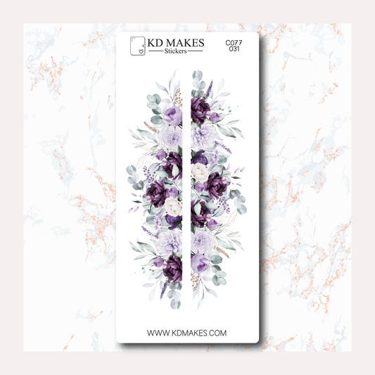 C077 | PURPLE FLORALS | A5 Bottom Page Deco