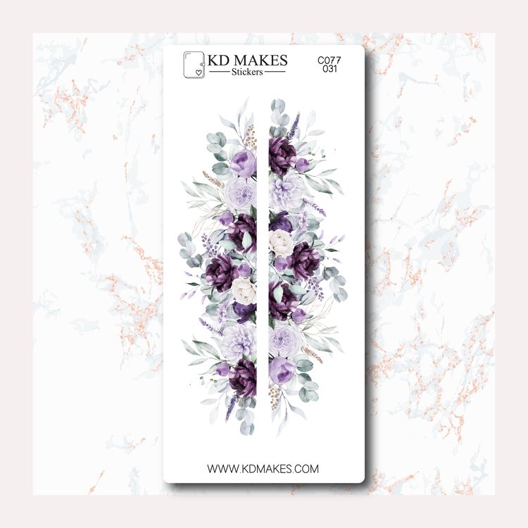 C077 | PURPLE FLORALS | A5 Bottom Page Deco