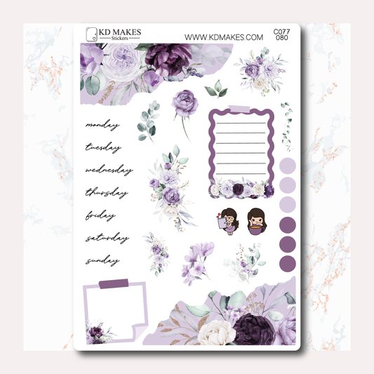 C077 | PURPLE FLORALS  | JOURNAL KIT