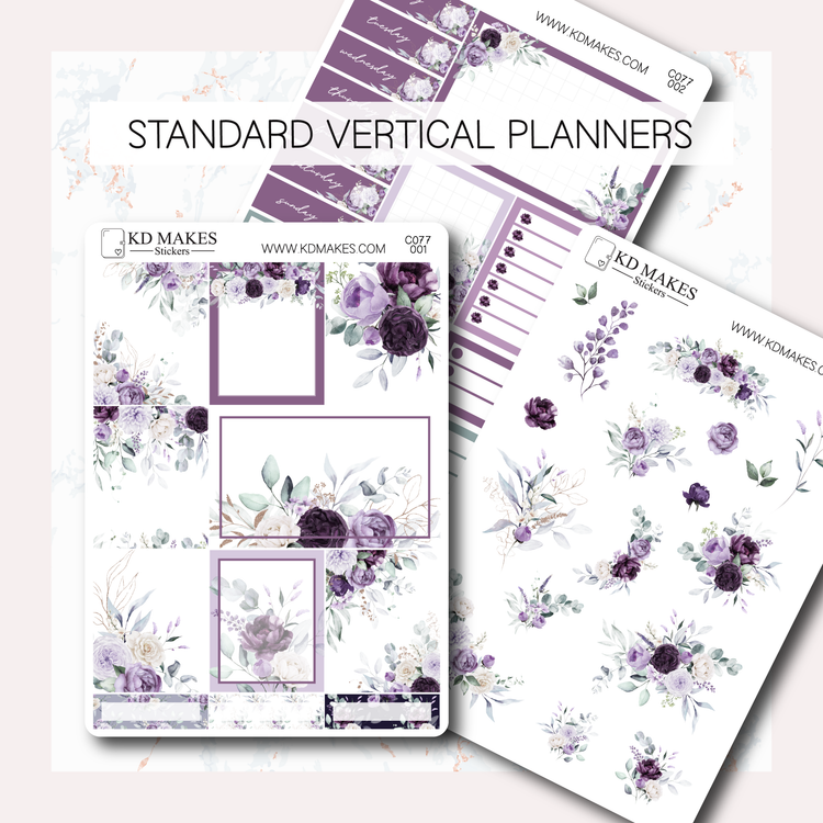 C077 | PURPLE FLORALS | WEEKLY VERTICAL KIT