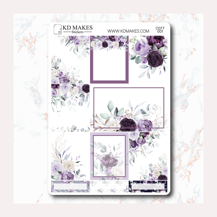 C077 | PURPLE FLORALS | WEEKLY VERTICAL KIT