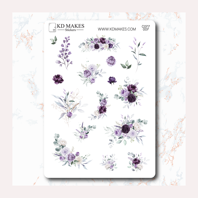 C077 | PURPLE FLORALS | WEEKLY VERTICAL KIT