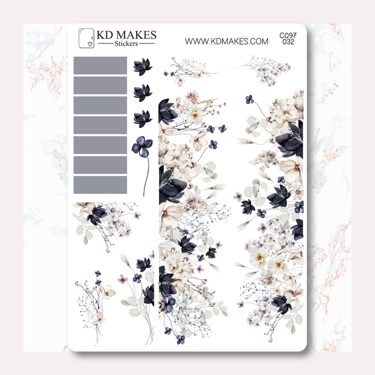 C097 | Winter's Floral | MINIMAL A5 HOBONICHI COUSINS WEEKLY