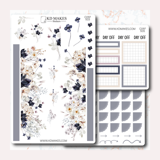 C097 | Winter's Floral | A5 HOBONICHI COUSINS MONTHLY