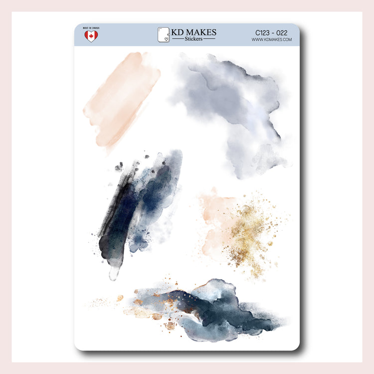 C007 | Navy & Blush Florals Sticker Bundle