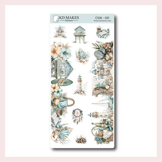 C108 | Beach & Ocean Vibes | A5 Bottom Page Deco
