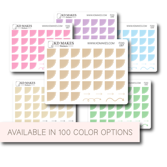 Quarter Circle Lace Date Cover Stickers | 0.5” | Monthly Calendar Decorative Stickers