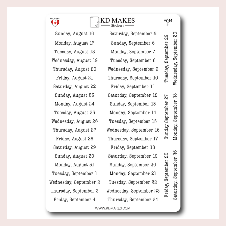 F014 | 2026 Daily Date Strips | Typewriter