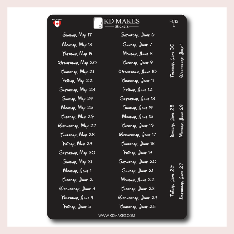 F014 | 2026 Daily Date Strips | Typewriter