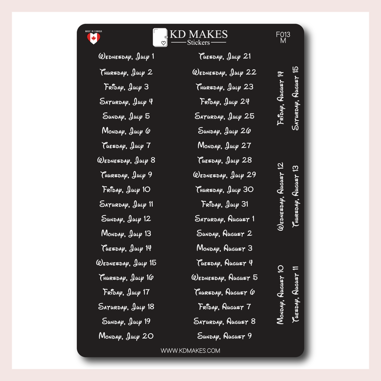 F014 | 2026 Daily Date Strips | Typewriter