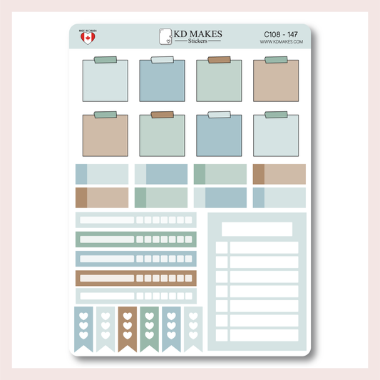 C108 | Hobonichi Weeks - Functional Sheet | Beach & Ocean Vibes