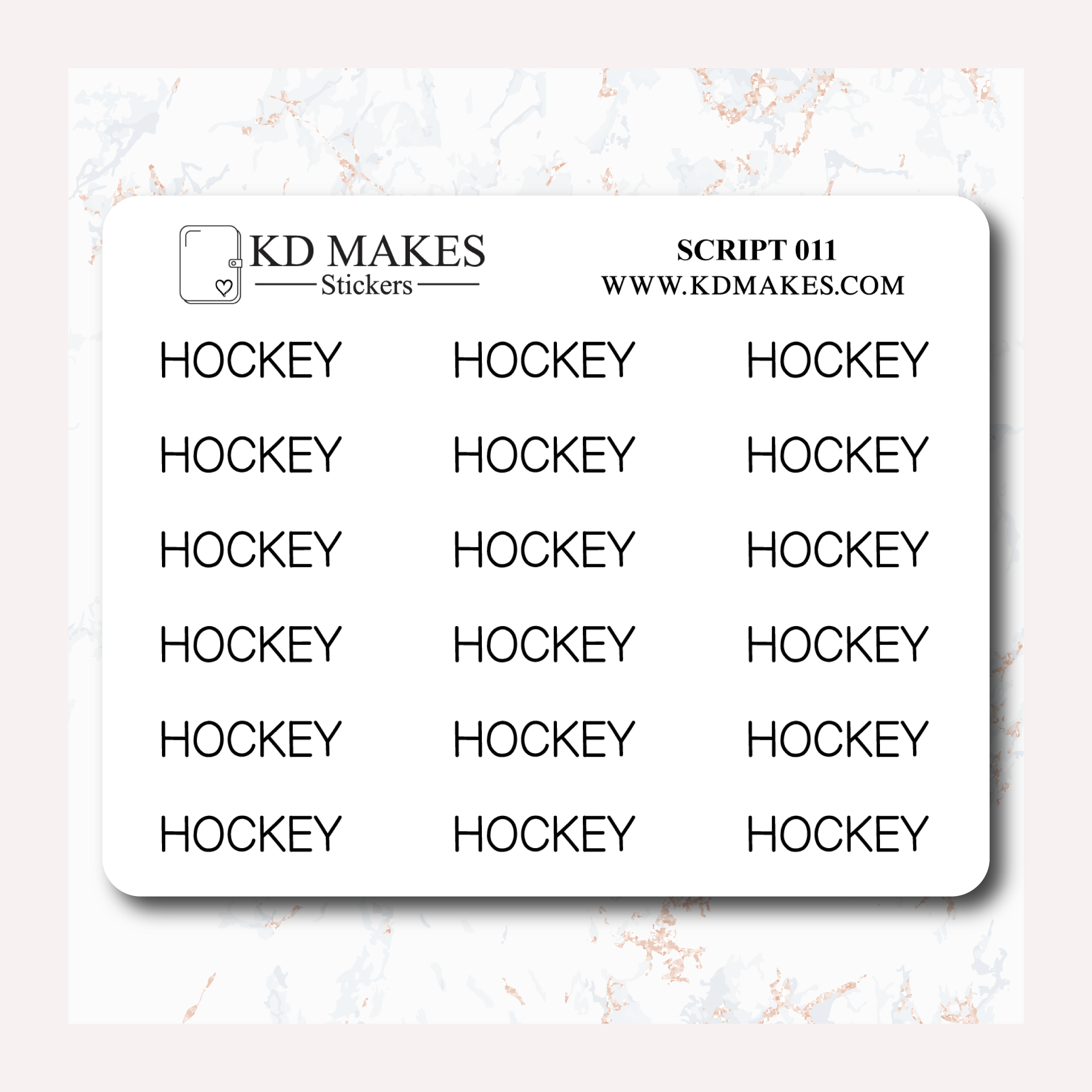 HOCKEY - SCRIPT 011 – KD Makes Limited