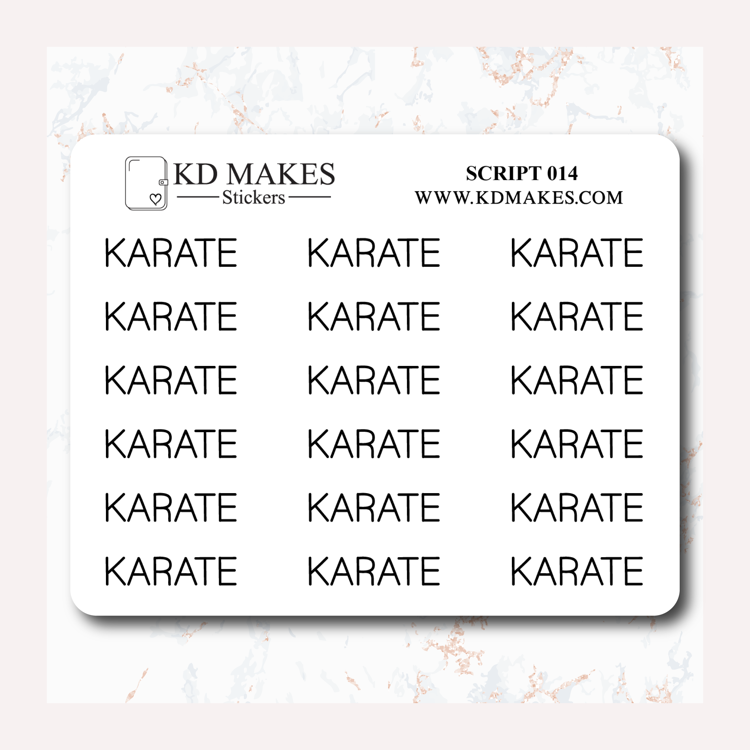 Karate Script KARATE - SCRIPT 014 – KD Makes Limited