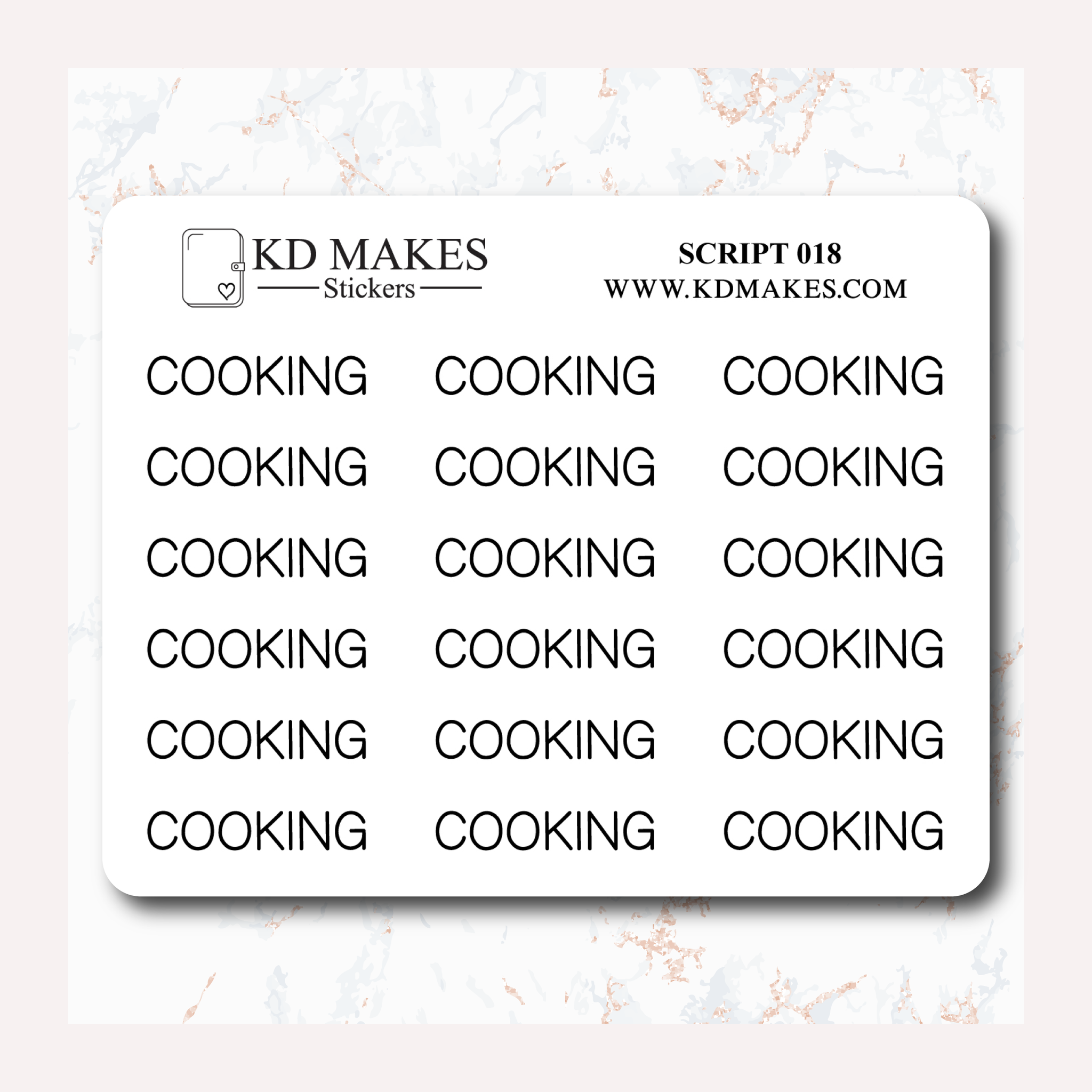 COOKING - SCRIPT 018 – KD Makes Limited