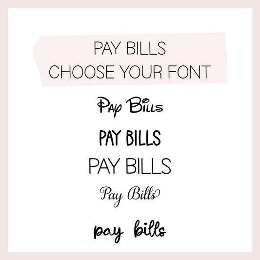 Pay Bills | Script Sticker