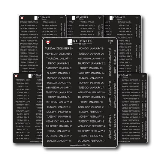 2026 Daily Date Strips | Minimal Script Planner Stickers (F011)