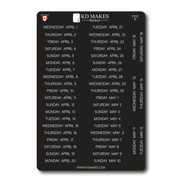 2026 Daily Date Strips | Minimal Script Planner Stickers (F011)