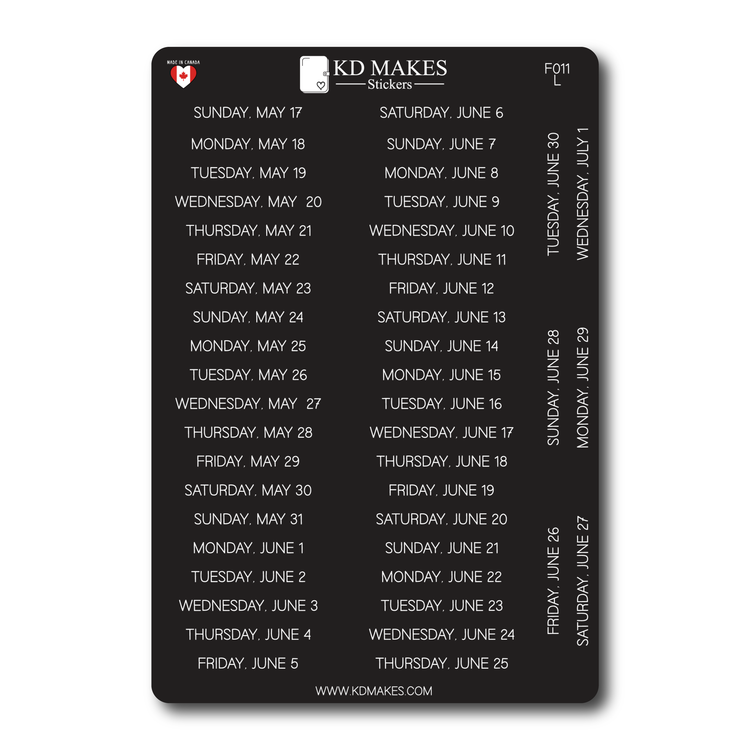 2026 Daily Date Strips | Minimal Script Planner Stickers (F011)