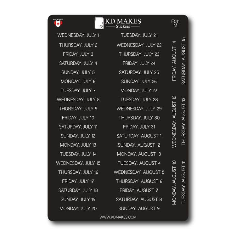 2026 Daily Date Strips | Minimal Script Planner Stickers (F011)