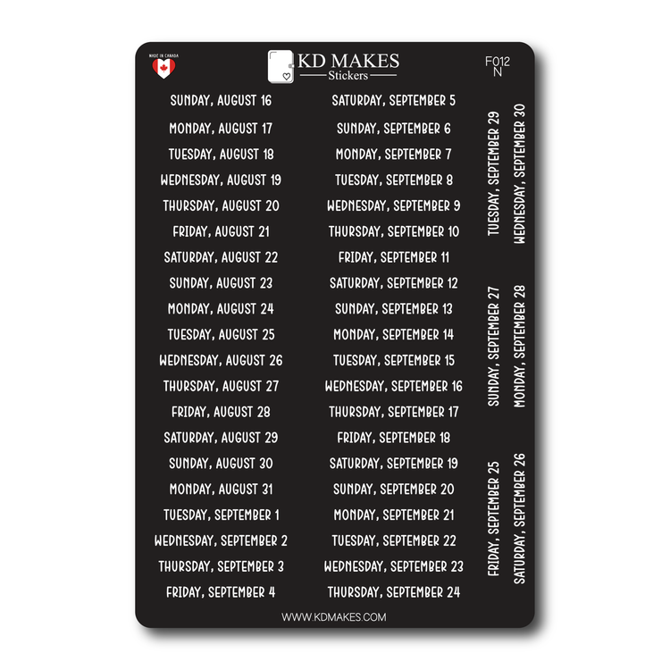 2026 Daily Date Strips | Calo Melow Script Planner Stickers (F012)