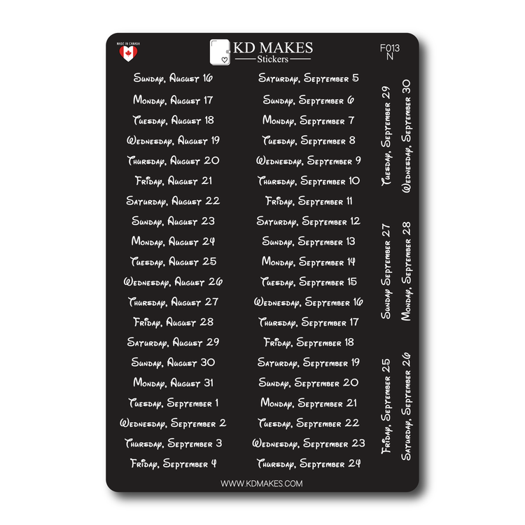 2026 Daily Date Strips | Childhood Script Planner Stickers (F013)