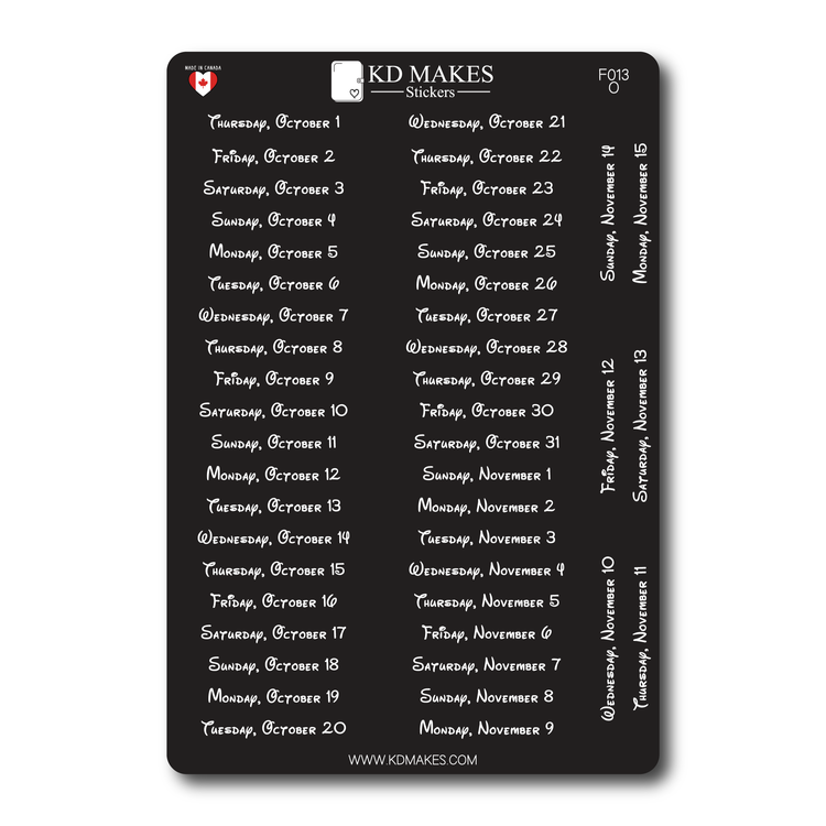 2026 Daily Date Strips | Childhood Script Planner Stickers (F013)