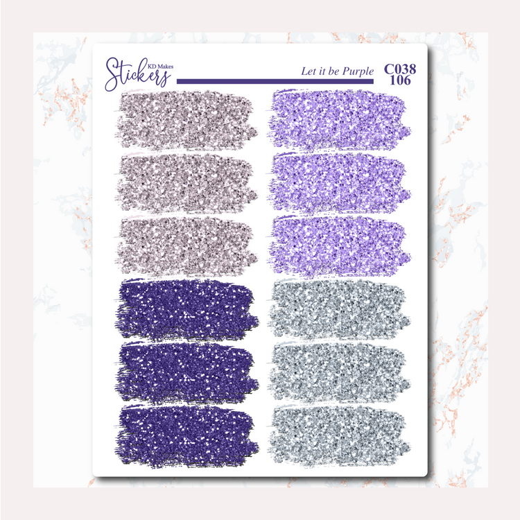 Let it be Purple - Medium Brush Strokes - Glitter Colour