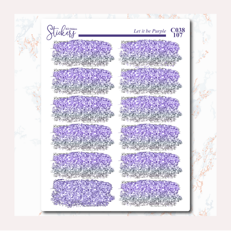 Let it be Purple - Medium Brush Strokes - Glitter Ombre Colour