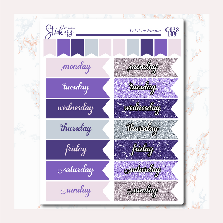 Let it be Purple - Flagged Dates + Mini Flags