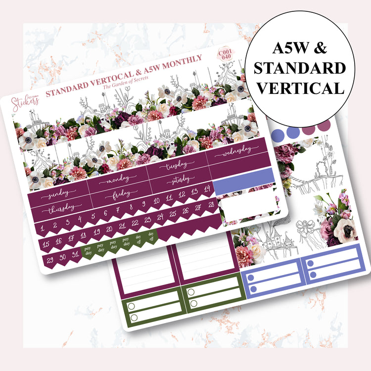 The Garden of Secrets - Monthly Kit (A5W & Standard Vertical)