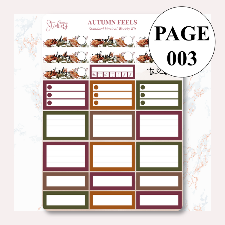 Autumn Feels - Foiled Weekly Vertical Kit