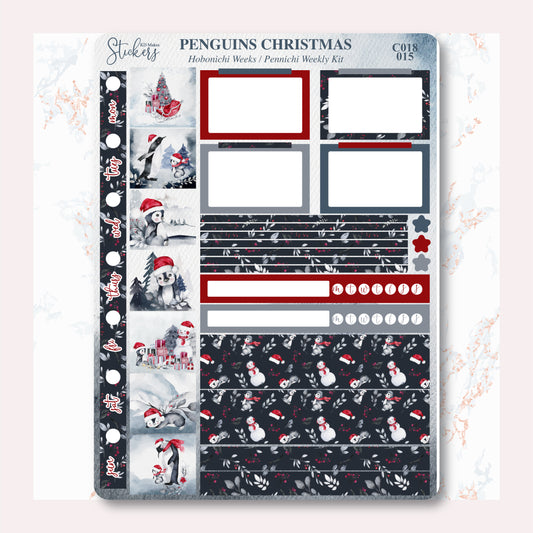 Penguins Christmas  Hobonichi Weeks / Pennichi Weekly Kit