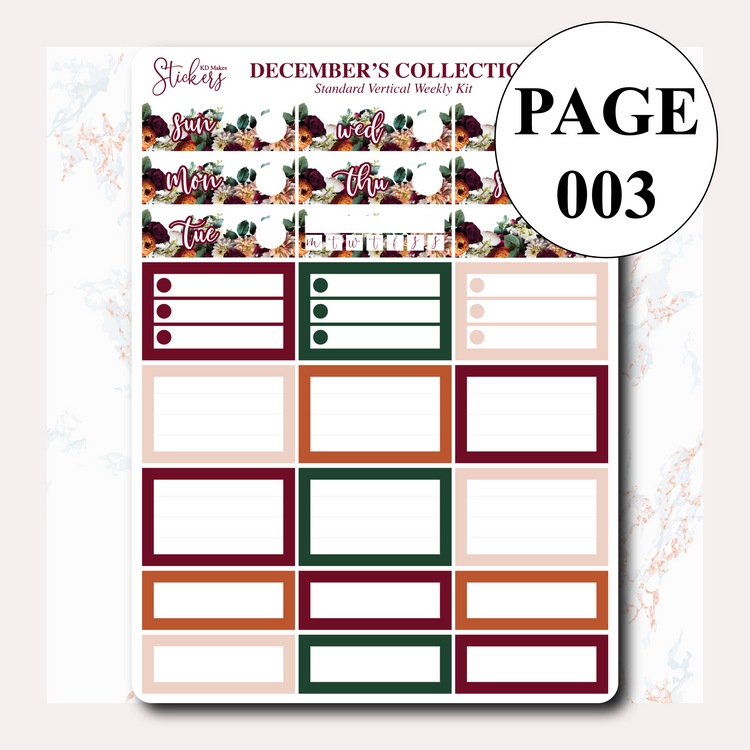 C025 | December's Limited Edition Collection | WEEKLY VERTICAL KIT