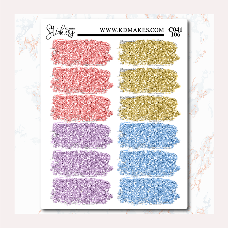 Tea Party - Medium Brush Strokes - Glitter Colour