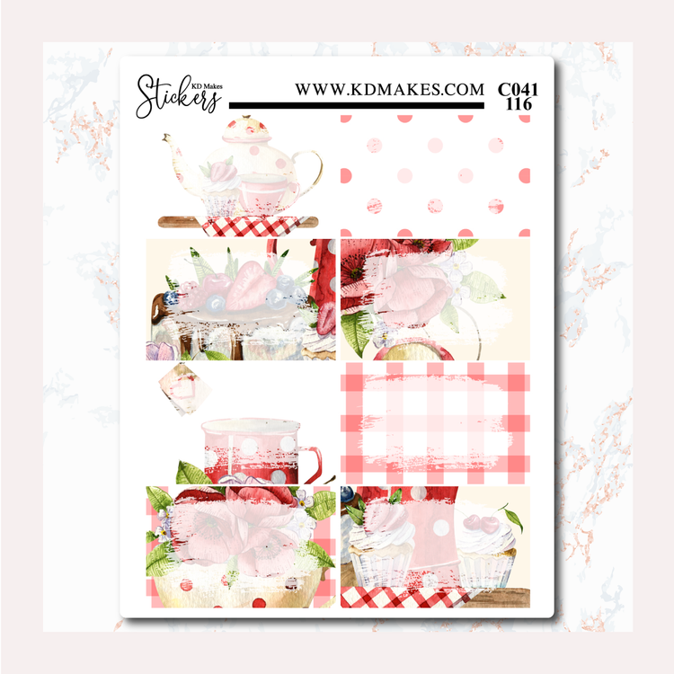 Tea Party - Standard Vertical - Half Box with Deco Background