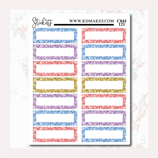 Tea Party - Standard Vertical - Quarter Box Solid Glitter Colour