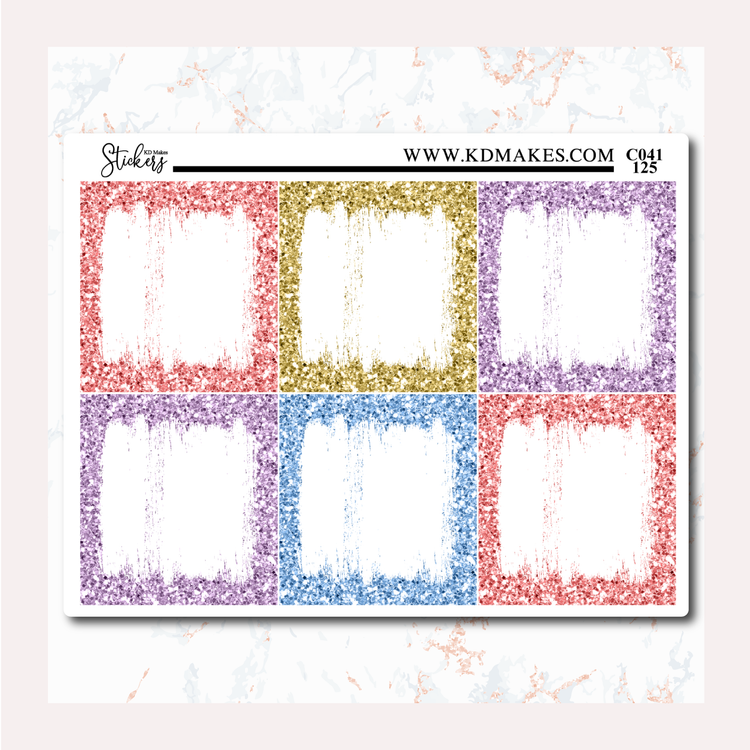 Tea Party - Standard Vertical - 3/4 Box Glitter Background