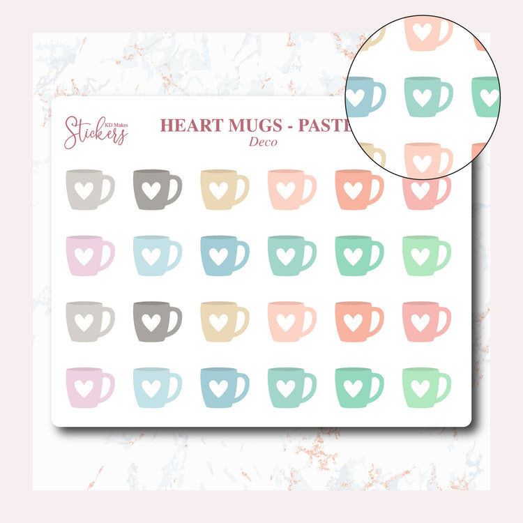 Heart Mugs - Pastel