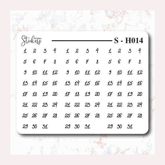 Date Numbers - SOPHIA SCRIPT - FOIL