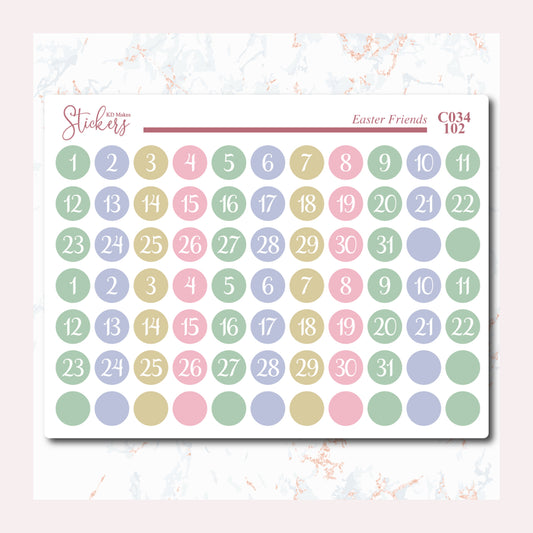 Easter Friends - Date Dots - 0.30"