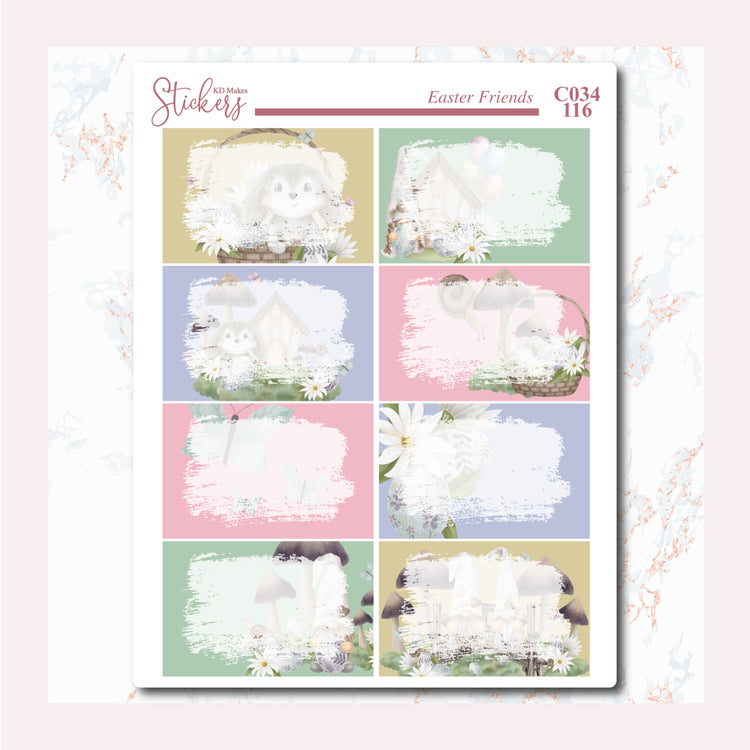 Easter Friends - Standard Vertical - Half Box with Deco Background